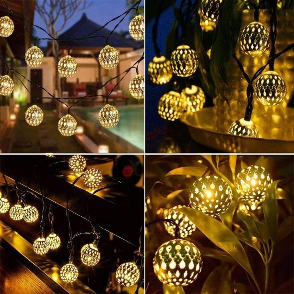 Metal Balls Decorative String Lights - Warm White