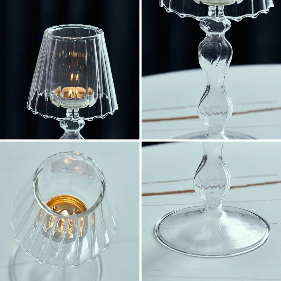 Glass T-candle holder