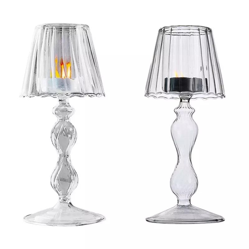 Glass T-Candle Holder Lamp