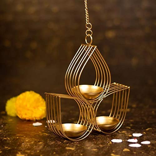 Metal Wall Sconce with Tealight Candles for Diwali Lighting Home Decoration